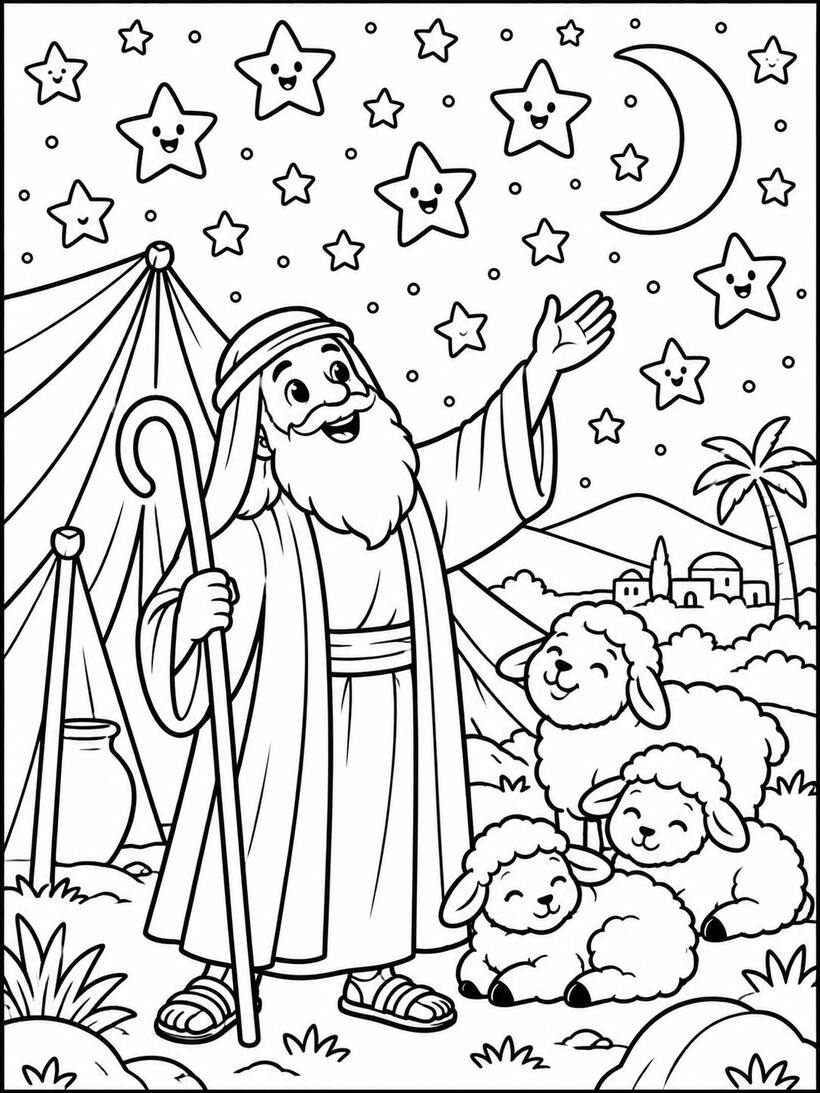 Dibujo para colorear David y Goliat · GodCalm